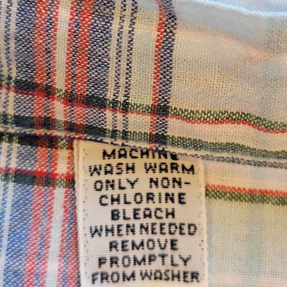 Polo Ralph Lauren Shirt Oxford Men's L Blue Red Plaid SS Button Down Blake - Picture 6 of 10